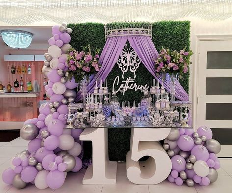 Quince Candy Table Ideas, Decoraciones De Quinceanera Ideas, Lavender Quinceanera Decorations, Purple Quinceanera Ideas, 15 Party Ideas Quinceanera, Candy Table Ideas, Butterfly Quinceanera Theme, Purple Quinceanera Theme, Quince Centerpieces