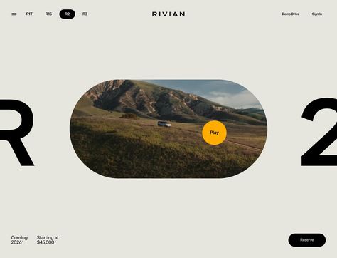 Rivian R2 Page Section Hero | Hero Section Design Design Web Design Hero Section, Hero Website Design, Hero Web Design, Website Hero Design, Hero Section Web Design, Website Hero Section, Hero Section Design, Hero Section, Section Design