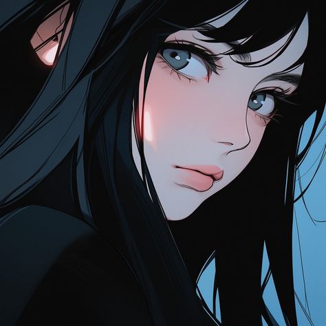 Anime girl, anime girl icon, Aesthetic icon, Aesthetic girl icon, 8k, 4k, high quality icon, gothic girl icon, 90s anime, retro anime Anime Style Digital Art, Cool Anime Girlies, Anime Pictures Profile, Hot Anime Female Character Icon, Anime Girlies Pfp Black, Anime Girlies For Profile, Anime Girlies Cute, Pfp Anime Aesthetic, Black Hair Cartoon