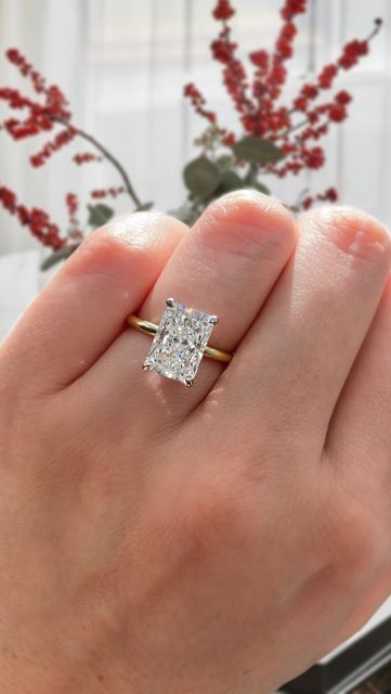 Squar Rings, Single Square Diamond Engagement Ring, Emerald Elongated Engagement Ring, Square Shaped Diamond Rings, Princess Cut Rectangle Engagement Ring, Wedding Ring Gold Band Rectangle Diamond, Square Ring Gold Band, Emerald Cut Engagement Ring Radiant, Gold Band With Rectangle Diamond