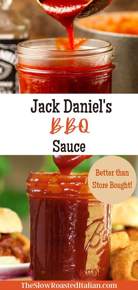 Sweet Heat Bbq Sauce Recipe, Jack Daniels Bbq Sauce, Bbq Sauce Homemade Easy, Make Bbq Sauce, Slow Roasted Italian, Homemade Bbq Sauce Recipe, Sweet Bbq Sauce, Homemade Sauce Recipes, The Slow Roasted Italian