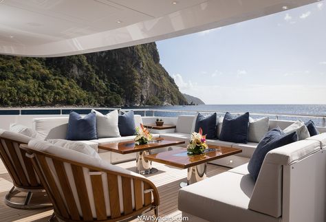 Luxury Boats Yachts Interiors, Boat Interior Design Luxury Yachts, Yacht Interior Design Luxury, Luxury Yacht Aesthetic, Yacht Decorating Ideas, Yacht Kitchen, Yacht Decor Boat Interior, Yacht Furniture, Yacht Decor