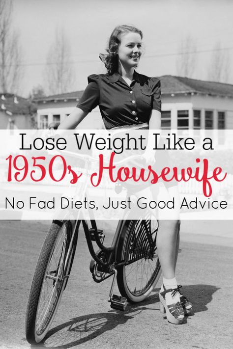 Trying to lose weight? Try these simple tips from 1950s housewives. No fad diets involved. #1950s #WeightLoss #Fitness Diet That Actually Works, 1950s Housewife Diet, 1950s Housewife Daily Routine, 1950s Diet Plan, 1950s Workout, 1950s Crafts, 1950s Exercise, 50s Fashion For Women 1950s, 50s Workout