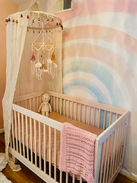 Pastel Rainbow Nursery, Boho Baby Girl Nursery, Pastel Boho, Boho Baby Girl, Nursery Room Inspiration, Rainbow Nursery, Baby Girl Nursery, Baby Videos, Boho Nursery