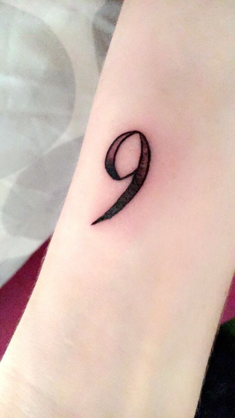 My Number #9 Number 9 Tattoo Fonts, Number 9 Tattoo Ideas, 9 Tattoo Number, Number 9 Tattoo, Luke Tattoo, Nine Tattoo, Font Tato, 9 Tattoo, Tato Dengan Makna