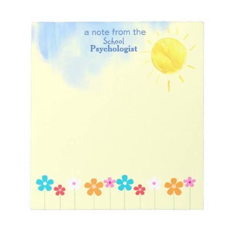 Psychologist Day, School Psychologist, School Psychology, Psychologist, Sunny Day, Sunny Days, Fall In Love, Note Pad, Psychology