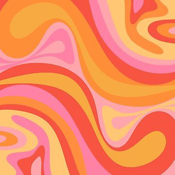 "New Groove Retro Swirl Abstract Pattern Pink Orange Yellow" Art Board Print for Sale by kierkegaard | Redbubble Colorful Retro Aesthetic Room, 70s Widgets, 70s Swirl Pattern, Pink And Orange Prints, Yellow And Pink Aesthetic, Retro Pink Aesthetic, Orange Pink Aesthetic, Orange And Pink Aesthetic, Pink And Yellow Aesthetic