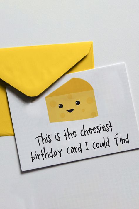 Birthday Card Ideas Funny Friends, Happy Birthday Puns Funny, Cheesy Birthday Cards, Idea Happy Birthday, Funny Bday Card, Witty Birthday Cards, Birthday Card Best Friend, Birthday Card Puns, Couple Cards