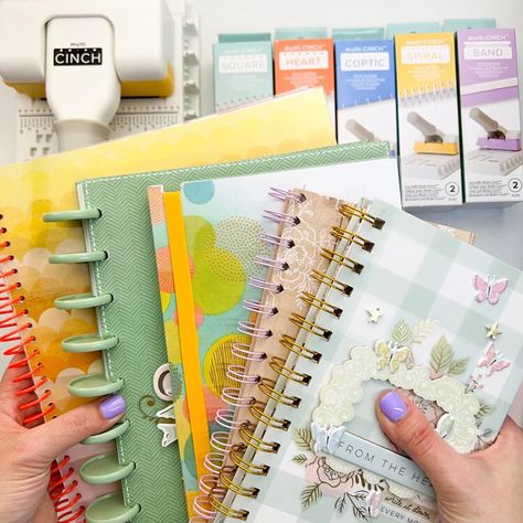 Cinch Journal Ideas, We R Memory Keepers Cinch Projects, Cinch Projects, Cinch Binding, Bookbinding Tools, Maker Project, We R Memory Keepers, Memory Keepers, Mini Scrapbook