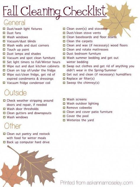 Winter Cleaning Checklist, Fall Cleaning Checklist, Fall Checklist, Winter Cleaning, Clean Stove, Deep Cleaning Hacks, Cleaning Printable, Fall Cleaning, Messy House