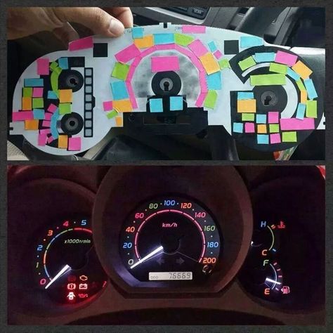 FYI, You Can Use Post-It Notes to Color Your Dashboard Lights Vw Minibus, Jimny Suzuki, Car Deco, Yantai, Girly Car, Car Essentials, Jeep Wagoneer, Jeep Rubicon, Car Goals