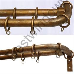 Double French Rods in Unique Finishes : Curtain Rods and Drapery Hardware | BestWindowTreatments.com Antique Curtain Rods Vintage, Double French Return Curtain Rod, Heavy Duty Curtain Rods, French Curtain Rods, French Country Curtain Rods, French Window Treatments, Unique Curtain Rod Ideas, French Drapery Rod, French Return Drapery