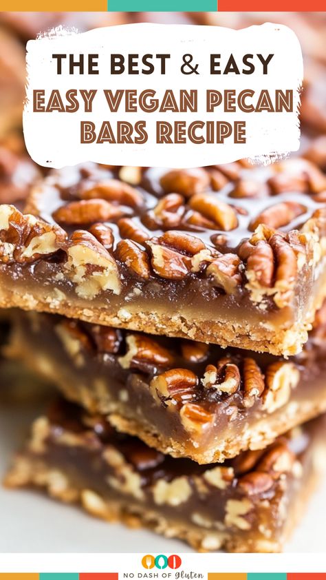 Easy Vegan Pecan Bars Vegan Pecan Recipes, Vegan Pecan Bars, Pecan Bar, Pecan Bars Recipe, Gluten Free Holiday Recipes, Vegan Pecan, Pecan Topping, Pecan Bars, Buttery Shortbread