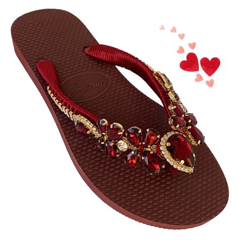 PRICES MAY VARY. EXACTLY WHAT YOU NEED: Add elegance with these dressy flip flops for women. Dress up and match any outfit look with our glam rhinestone sandals from sunlight to moonlight. Make daily dressing effortless with our glamorous, fascinating and fancy flip flops for women. You will turn heads are you dazzle your walk with these womens sandals. HANDCRAFTED PREMIUM QUALITY: These ladies flip flops has a slim toe strap with selected premium quality luxurious rhinestones that are hand wrap Sparkly Flip Flops, Dressy Flip Flops, Glittery Sandals, Burgundy Sandals, Fancy Flip Flops, Ladies Flip Flops, Red Flip Flops, Burgundy Flats, Bling Flip Flops