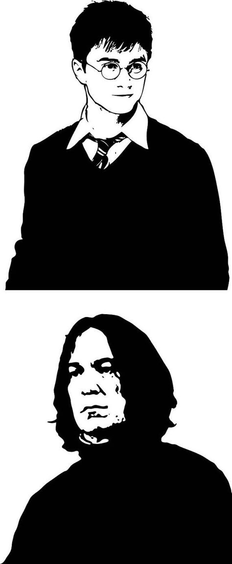 Severus Snape Silhouette, Snape Silhouette, Harry Potter Stencil, Harry Potter And Severus Snape, Harry Potter Stencils, Harry Potter Silhouette, Harry Potter Portraits, Harry Potter Snape, Harry Potter Art Drawings