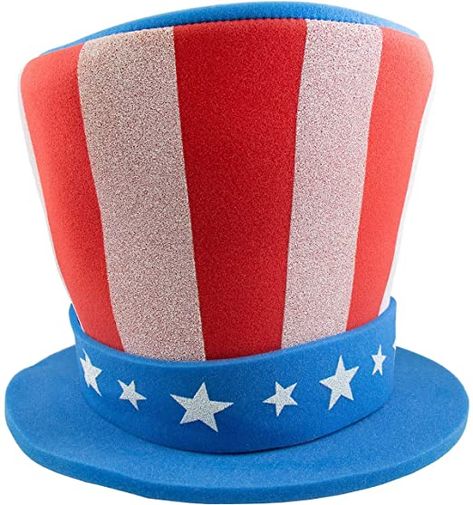 AmazonSmile: Hat American Special Day 4th of July Patriotic USA Liberty July 4th Costume Fun Top for Men Women Kids Unisex, Crazy Adults Fun Themed Party Accessory Foam: Clothing 4th Of July Hats, Halloween Costumes Diy Couples, Patriotic Accessories, Unique Couple Halloween Costumes, American Hat, Patriotic Hats, Couples Halloween Outfits, Crazy Hats, 4th Of July Celebration