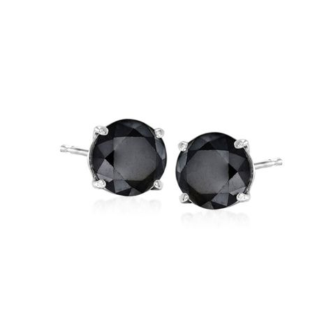 2.00 ct. t.w. Black Diamond Stud Earrings in 14kt White Gold Stud Earrings Diamond, Black Diamond Earrings Studs, Black Diamond Studs, Black Diamond Earrings, Diamond Birthstone, Clutch Black, Fine Jewelery, Earrings Diamond, Diamond Stud Earrings