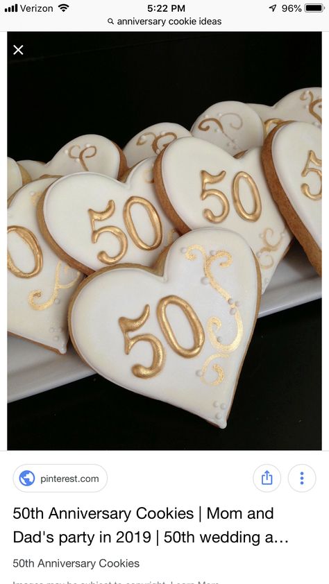 Diy Gifts For Parents, Gifts For Parents Anniversary, 50th Anniversary Cookies, 50th Year Wedding Anniversary, 50th Wedding Anniversary Decorations, 50th Golden Anniversary, 50th Wedding Anniversary Cakes, 50th Anniversary Cakes, Anniversary Cookies