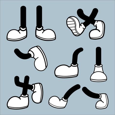 Cartoon Legs, Retro Cartoon Style, Shoes Vector, Logos Vintage, Logos Retro, Cartoon Style Drawing, Wallpaper Retro, Graphic Design Assets, Cartoon Shoes