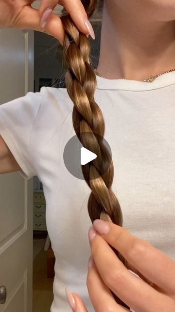 Tessa on Instagram: "4 strand braid tut 🫶🏻  . . . . . . . . . . . . #braidhack #4strandbraid #4strandroundbraid #hairstyle #haircare #hairgrowth #hairinspo #tessapeay #naturalhighlights #brandymelville #urbanoutfitters #hairoiling #backtoschool #schoolhairstyle #firstdayofschoolhair" 4 Strands Braid, How To Four Strand Braid Tutorials, How To Do A Five Strand Braid, Fun Braided Hairstyles For Medium Hair, How To Do A 4 Strand Braid, Medium Length Dutch Braids, How To Do A Twist Braid, How To Braid Your Own Hair Step By Step, Four Strand Braid Tutorial