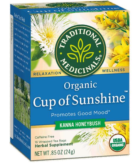 Cup of Sunshine™ promotes good mood. We blend kanna with sun-kissed honeybrush to create the perfect dose of inner cheer to start your day. Cup Of Sunshine, Books And Tea, Tea Love, Medicinal Tea, Relaxing Tea, Tea Sampler, Lavender Tea, Free Tea, Lemon Tea