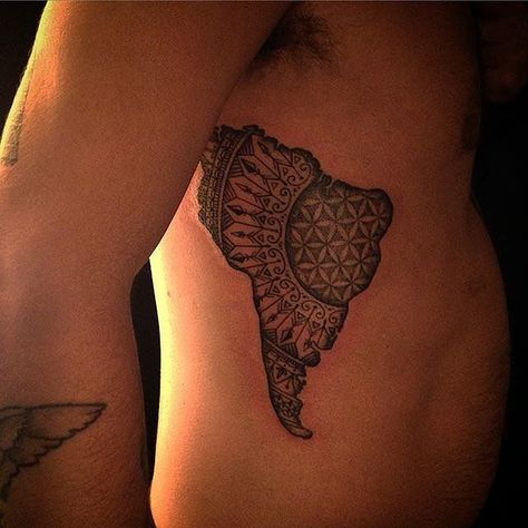 Tato Dengan Makna, Inca Tattoo, American Indian Tattoos, South America Map, Map Tattoos, Indian Tattoo, American Tattoos, America Map, Tattoo Bracelet