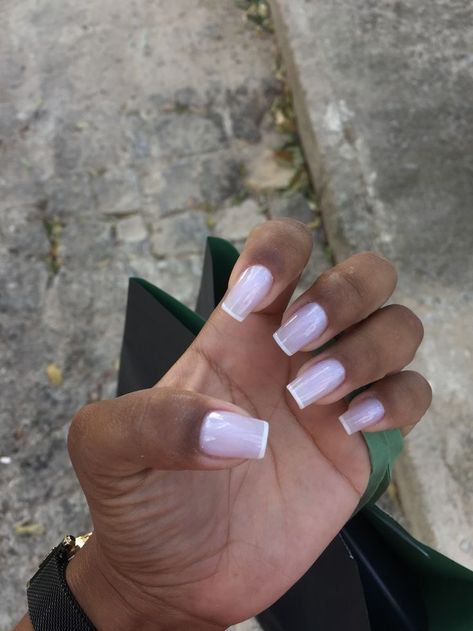 Black Dress Bridal Shower Outfit, White Tip Square Nails, Short White Nails Acrylic, The Best Nail Designs, Blush Pink Nails, Best Nail Designs, Cnd Nails, Magic Nails, Ombre Acrylic Nails