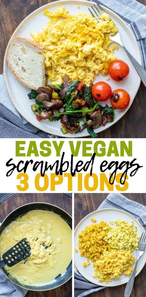 Vegan Scrambled Eggs, Tofu Scrambled Eggs, Aquafaba Recipes, Egg Substitute, Morning Meals, Scrambled Eggs Recipe, Vegan Egg, Plant Based Breakfast, Chickpea Recipes