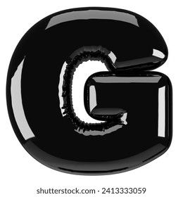 Inflated glossy black letter G uppercase illustration. 3D render of latex bubble font with glint. Graphic type, typography, ABC clipart, alphabet Abc Clipart, Typography Abc, Bubble Font, Bubble Letter, Welcome To My Page, Bubble Letters, Letter G, Black Letter, Letter Set