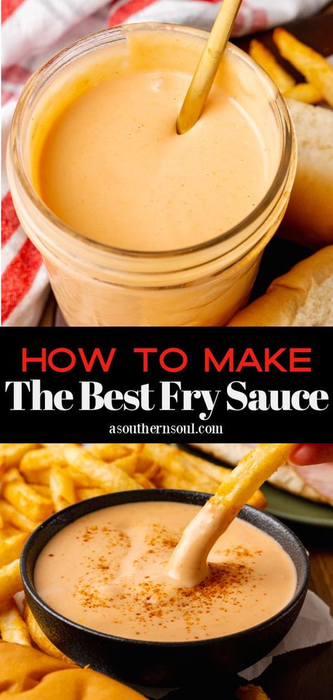 How To Make The Best Fry Sauce Best Fry Sauce, Fries Dip, Parmesan French Fries, French Fry Sauce, Sandwich Sauce, Soul Recipes, Homemade Horseradish, A Southern Soul, Sandwich Sauces