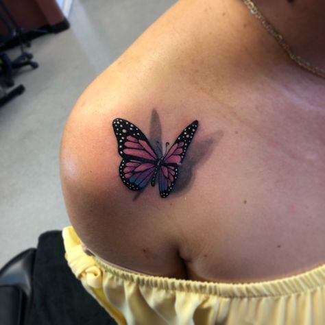 Buterfly tattoo Mariposa 3d Different Butterfly Tattoo Ideas, 3d Butterfly Tattoo On Shoulder, Buterfly Tattoo For Girl, 3 D Tattoos For Women, Shaded Butterfly Tattoo, 3d Butterfly Tattoo, Butterfly Tattoo On Shoulder, Butterfly Tattoos For Women, Pretty Tattoos For Women