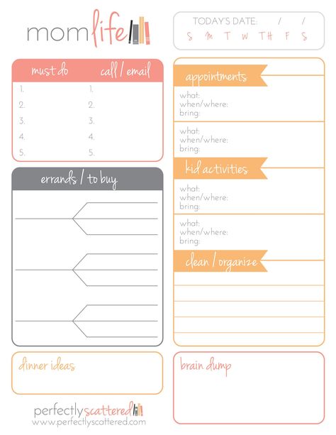 Free Printable Daily Planner for Moms  Download a free printable daily planner for moms. This planner is two-sided, with one “mom-life” side and one “biz-life” side.                                                                                                                                                     More Mom Daily Planner, Mommy Planner, Free Printable Daily Planner, Planner For Moms, Mom Template, Daily Planner Printables Free, Free Daily Planner, Diary Template, Daily Schedule Template