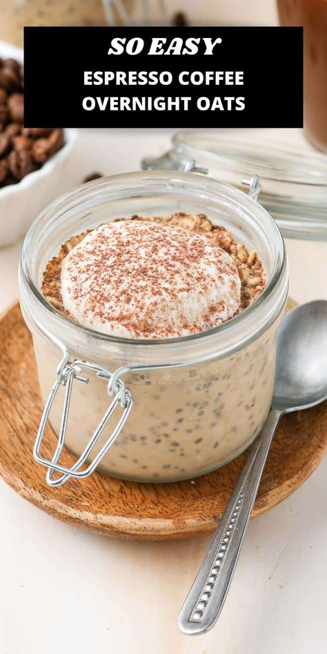 Cappuccino Overnight Oats, Espresso Overnight Oats Healthy, Shaken Espresso Overnight Oats, Brown Sugar Shaken Espresso Overnight Oats, Brown Sugar Espresso Overnight Oats, Overnight Oats Espresso, Overnight Oats With Coffee, Espresso Overnight Oats, Coffee Overnight Oats