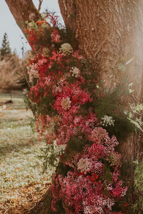 Tree Floral Installation, Garden Roses Wedding, Tree Installation, Flower Arches, Aesthetic Shots, Gypsophila Wedding, Palm Wedding, Candy Clouds, Floral Tree