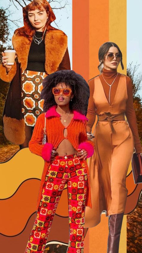 Fall outfit inspo #groovy Austin Powers Outfit Inspiration, Disco Groovy Outfit, Retro 70's Outfits For Women, Retro Birthday Outfit, Groovy Plus Size Outfits, Seventy Outfit 70s Fashion, Groovy Disco Outfit, Groovy Outfits Aesthetic, 60s Theme Outfit