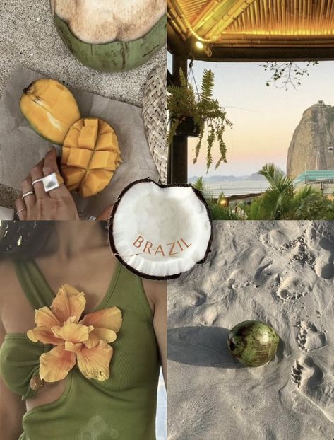 Tropical Green Aesthetic, Brazil Mood Board, Tropical Aesthetic Wallpaper, Coconut Aesthetic, Layout Aesthetic, Travel Luxury, Shotting Photo, Aesthetic Autumn, Instagram Feed Inspiration