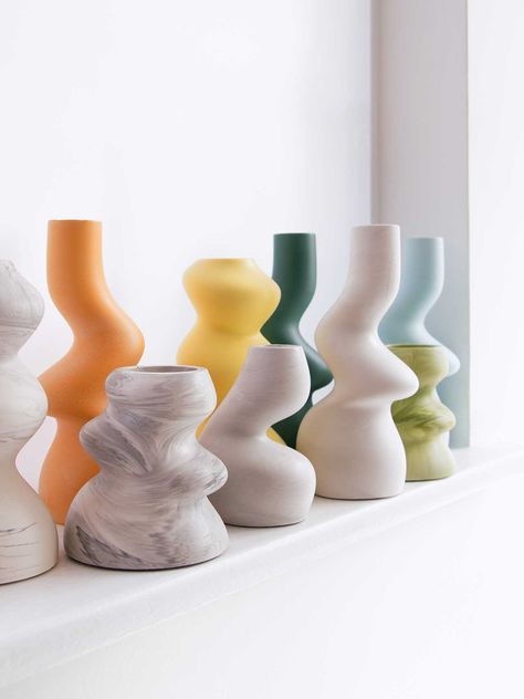 Extra∨dinary Design Launches Distorted Sculptural Objects Modern Vase Design, Goober Candle, Vase Inspiration, Distortion Art, Ceramic Soap Dispenser, Ceramic Workshop, Milk Shop, Sculptural Object, College Work