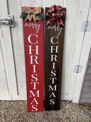 FoxWayFarmCo - Etsy Tall Christmas Porch Signs, Christmas Door Signs Front Porches, Farmhouse Porch Signs, Christmas Signs Wood Front Porches, Christmas Porch Signs, Merry Christmas Porch Sign, Circle Signs, Christmas Circle, Christmas Wooden Signs