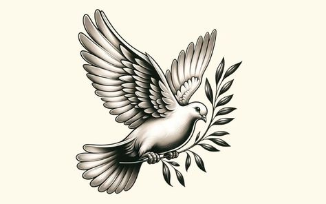 The Essence of Dove Tattoos: Love, Faith and Freedom Dove Mens Tattoo, Beautiful Dove Tattoos, Love Doves Tattoo, Dove Tattoo Collar Bone, Eagle And Dove Tattoo, Dove Raven Tattoo, Mens Dove Tattoo Ideas, Men’s Dove Tattoo, Biblical Dove Tattoo