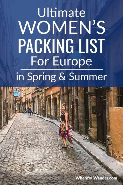 Packing List for Long Term Travel in Europe – Women’s Edition | When You Wander Packing List For A Month, Womens Packing List, Europe Travel Packing, Europe Packing List, Travel In Europe, Summer Packing, Packing For Europe, Long Term Travel, Packing List For Vacation