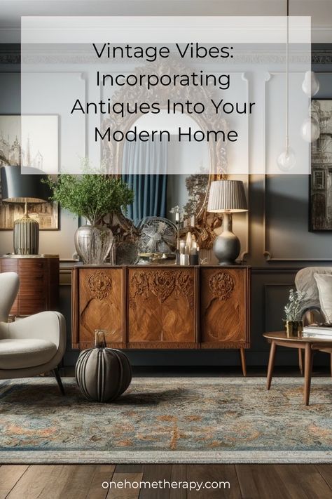 Uncover the secret to infusing your contemporary space with a touch of timeless elegance by seamlessly blending antique treasures into your decor. Elevate the charm and character of your modern home with expert tips on artfully incorporating vintage pieces. Experience the perfect balance between old and new as you discover the art of merging classic sophistication with modern aesthetics. Dive into a world where history meets innovation, and transform your living space into a captivating showcase Old World Modern Decor, Old Furniture In Modern Home, Old World Modern, Expensive Decor, English Decor, Antique Modern, Rental Decorating, Artistic Home, Contemporary Floor Lamps