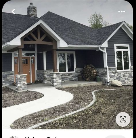 Exterior House Colors 2023, Grey Exterior House Colors, Green Siding, Gray House Exterior, House Colors Exterior, Exterior House Colors Ranch Style, Ranch House Exterior, Exterior House Colors Combinations, House Paint Color Combination