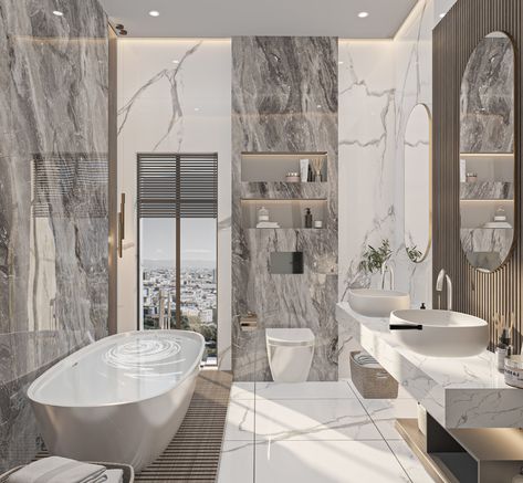 Bathroom Interior Design Modern Master Bath, Small Luxury Bathroom, Bathroom Interior Design Luxury, Architecture Advertising, Elegant Bathroom Design, Fancy Bathroom, Bathroom Interior Design Modern, Luxury Bathroom Master Baths, Modern Luxury Bathroom