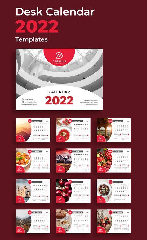 Professional Desk Calendar 2022 Design Template INDd, IDML Calendar Designs Ideas, Company Calendar Design Ideas, 2024 Calender Design, Design Calendar Ideas, Company Calendar Design, Calendar Design 2024, Desk Calendar Design Creative, Corporate Calendar Design, Calendar Cover Design