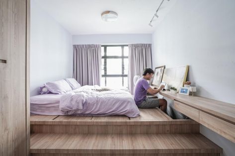 8 Japanese-style Homes to Give MUJI a Run for Their Money | Qanvast Japanese Style Bedroom, Design Ložnic, Small Bedroom Interior, Platform Bedroom, Japanese Bedroom, Tatami Room, Condo Interior Design, Small Room Design Bedroom, Bed Platform