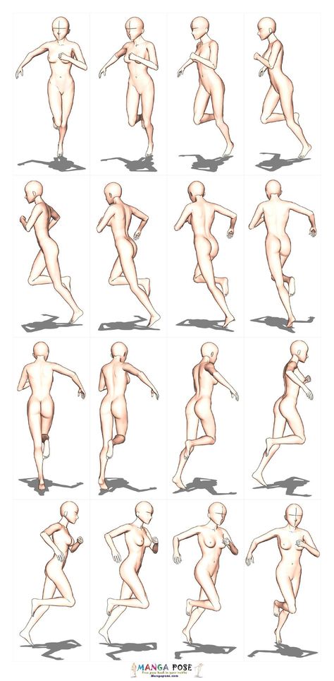 Running Pose, Running Art, Manga Poses, Human Figure Drawing, Animation Reference, Human Poses, Figure Drawing Reference, Body Poses, Girl Running