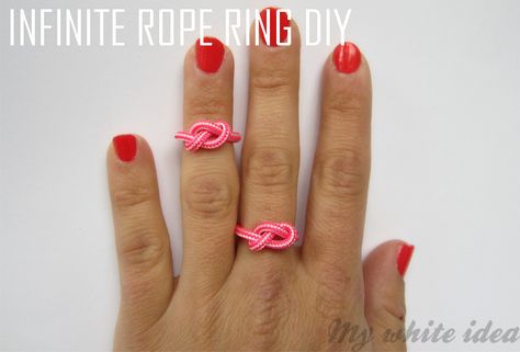 INFINITE ROPE RING DIY | MY WHITE IDEA DIY How To Braid, Braided Bracelet Diy, Diy Jewelry Rings, Rope Ring, Rope Rings, Diy Jewlery, Ring Tutorial, Braided Ring, Jewelry Making Project