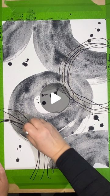 Jocelyn Benford on Instagram: "I recorded this video several weeks ago, but I just rediscovered it in my drafts file. I went ahead and finished editing it so I could post it today. 

This is part of a series of paintings exploring looser gestural brush-strokes and drips of paint. They have all been deeply satisfying to create. 

Materials:

Paper - Blick watercolor block, 18”x24”

Brush - Hake brush

Watercolor paint - A blend of Daniel Smith Lunar Black with Buff Titanium (The Lunar Black causes that amazing granulation!)

Pens - Posca bullet-tip black & Sakura Pen-Touch gold

Ink - Amsterdam acrylic ink in light gold

Tape - Frog Tape

#artistreels #paintingreels #paintinginprogress #paintingvideo #abstractwatercolor #contemporarywatercolor #loosewatercolor #gesturalpainting #artonpaper" Watercolor With Black Pen, Jocelyn Benford, Black Sakura, Sakura Pens, Gestural Painting, Gold Tape, Brush Watercolor, Series Of Paintings, Contemporary Watercolor