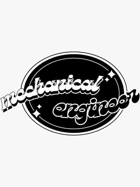 "Cute Black&White Mechanical Engineer" Sticker for Sale by meggwill Mechanical Engineering, Cute Black, Sticker Design, Vinyl Sticker, Engineering, Black White, Black And White, For Sale, White