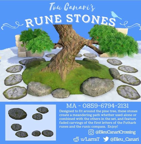 Animal Crossing Town Tune, Compass Symbol, Path Design, Rune Stones, Futhark Runes, Stone Path, Forest Path, Island 2, Island Decor